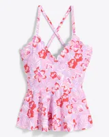 Scallop Peplum Tankini Floral