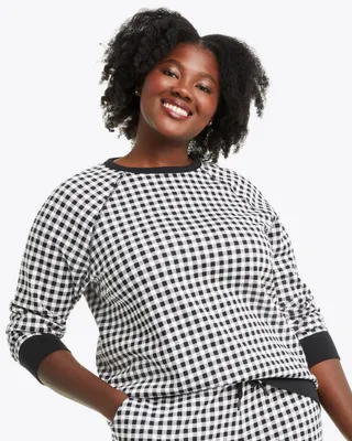 Natalie Sweatshirt Black Gingham