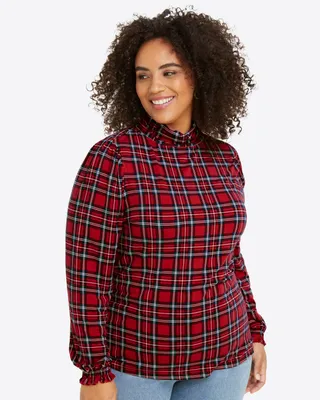 Knit Turtleneck Angie Plaid