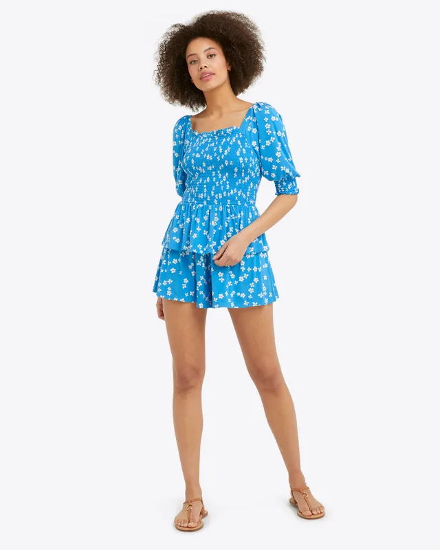 Fabletics Terry Short-Sleeve Mini Dress Womens blue plus Size 3X