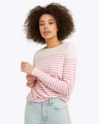 Striped Long Sleeve T-Shirt Pink Multi