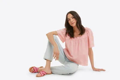 Maren Top Pink Embroidered Floral