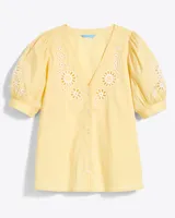 Emily Embroidered Button Down Top