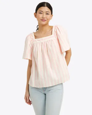 Maren Top Pink Cabana Stripe