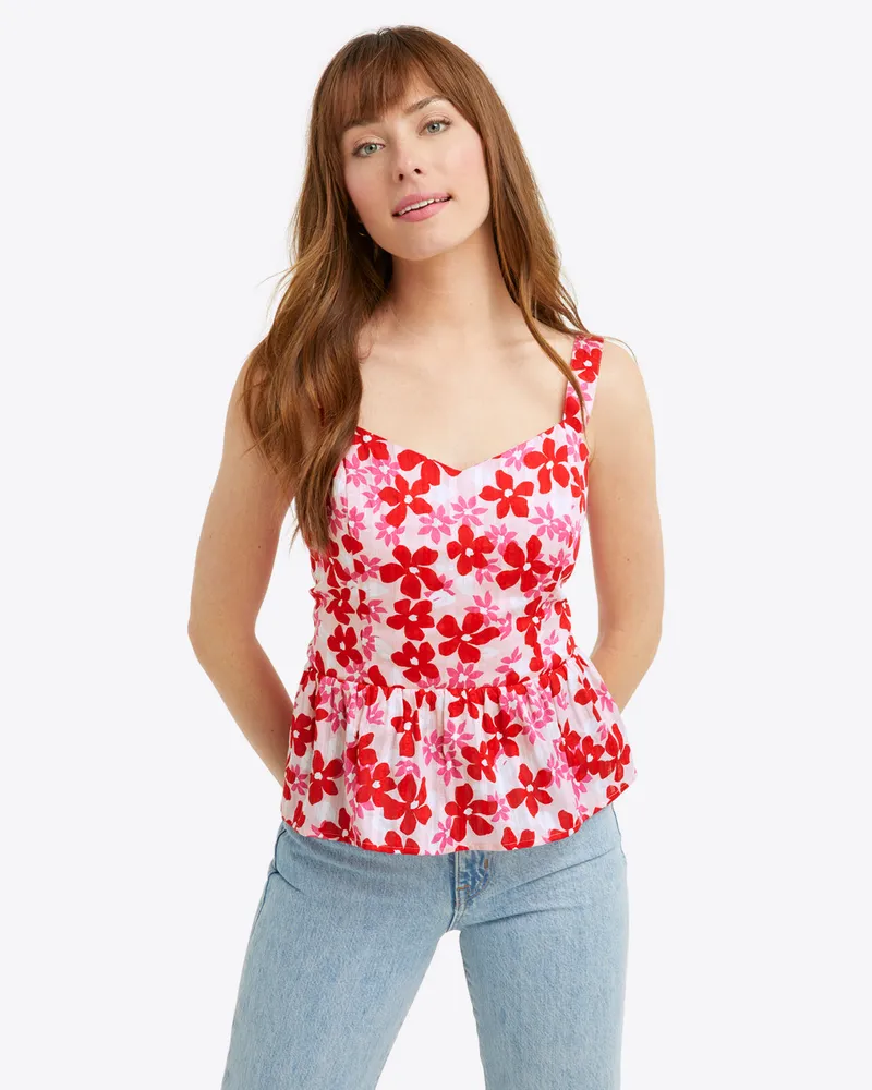 Martie Tie Back Top Flying Daisies