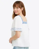 Maren Top Embroidered Camellia