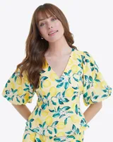 Terrie Tie Back Top Lemon Blossom