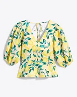 Terrie Tie Back Top Lemon Blossom