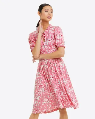 Nanci Knit Dress Pink Shadow Floral