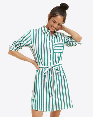 Carly Shirtdress Bold Green Stripe