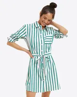 Carly Shirtdress Bold Green Stripe