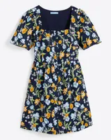 Button Front Dress Spring Blooms