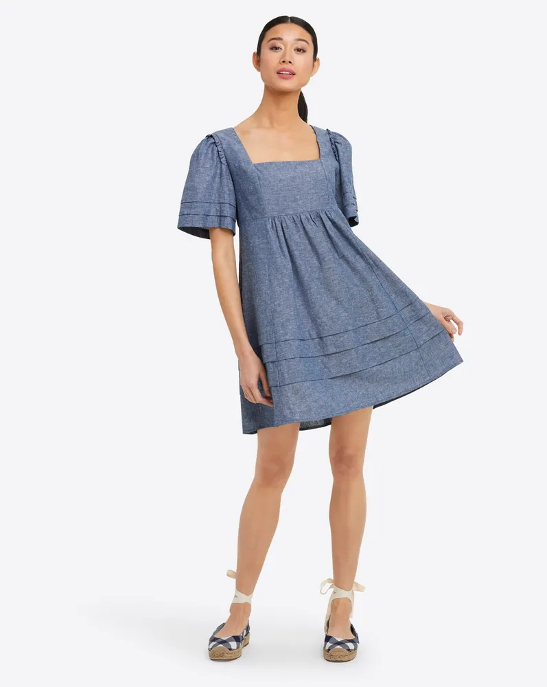 Chambray Babydoll Dress