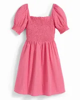 Cam Smocked Dress Pink Stripe