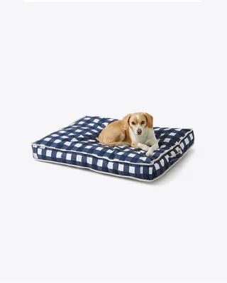 Canvas Dog Bed Cover in Navy Gingham