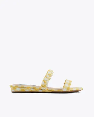 Braided Ellie Sandals Yellow Gingham