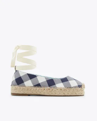 Georgia Espadrilles Navy Gingham