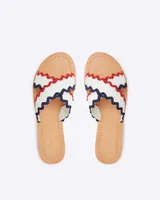 Piper Flat Sandals Red, White, and Blue