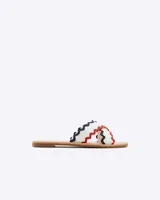 Piper Flat Sandals Red, White, and Blue