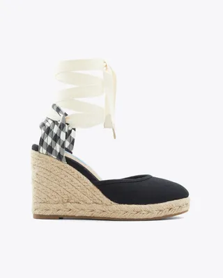 Olivia Espadrille Wedges Black