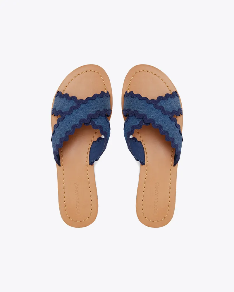 Express Fanfare Blue Metallic Pointed Toe Strappy Flat Sandals Women's -  beyond exchange