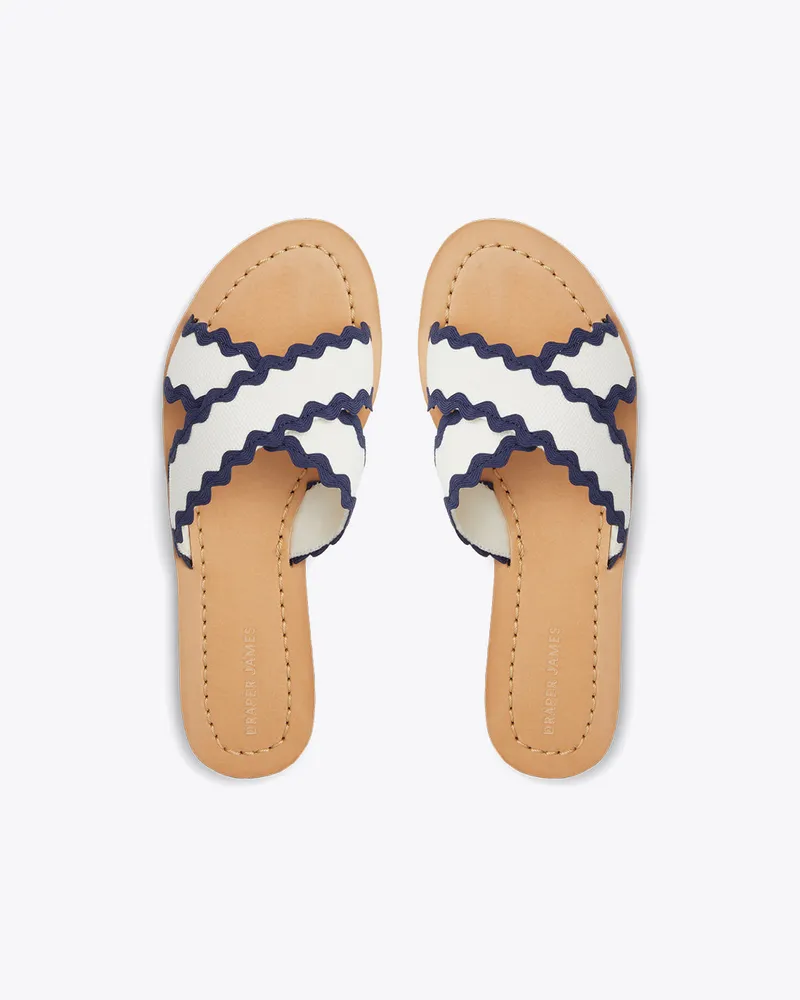 Colorblock Piper Flat Sandals Magnolia White