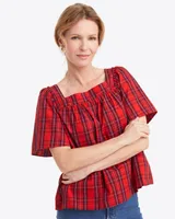 Maren Bow Back Top Elle Plaid