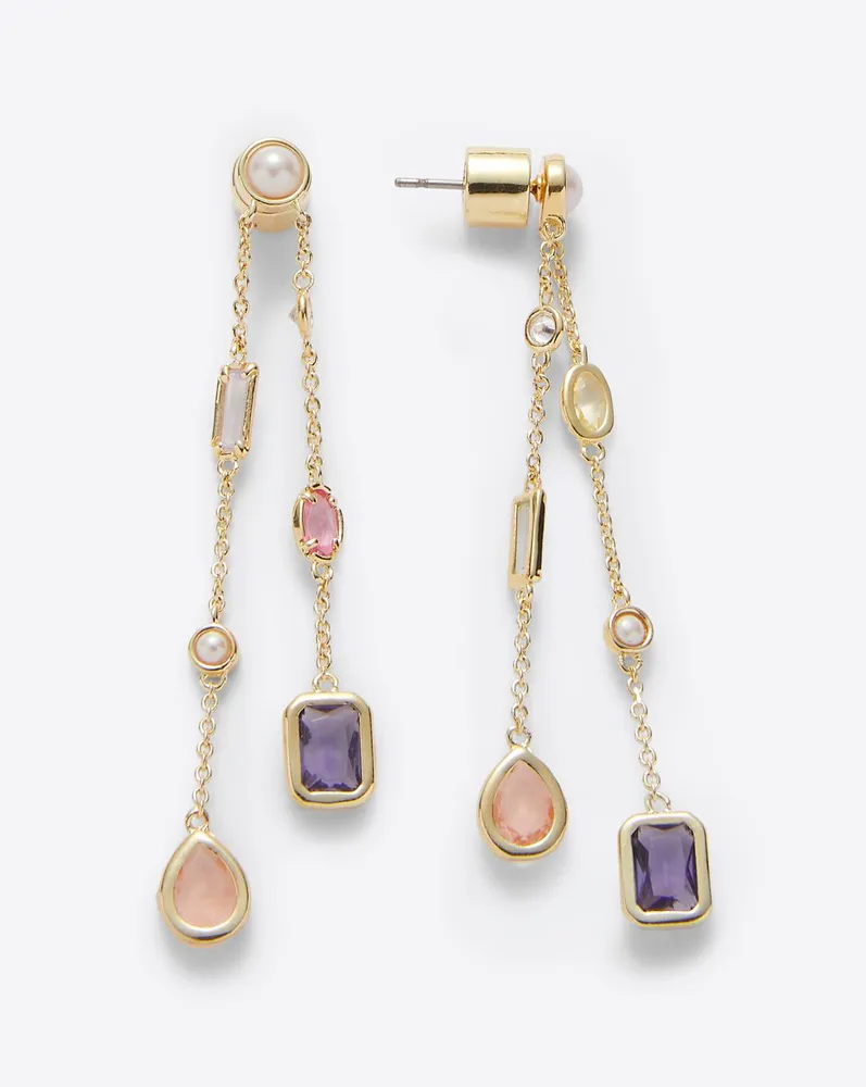 Mixed Gem Drop Earrings