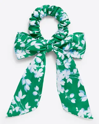 Scarf Scrunchie in Green Shadow Floral