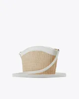 Emma Embroidered Straw Shoulder Bag