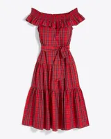 Tie Waist Dress Elle Plaid