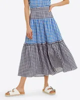Peasant Skirt Blue Gingham