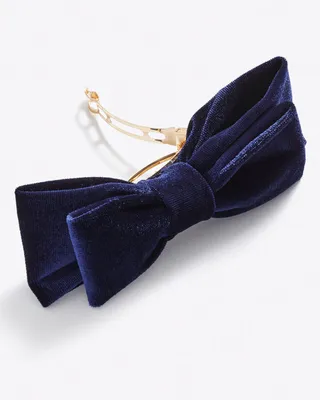 Bow Hair Clip in Blue Velvet