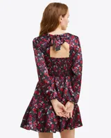 Long Sleeve Shift Dress Scarlet Floral