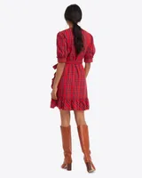 Reba Wrap Dress Elle Plaid