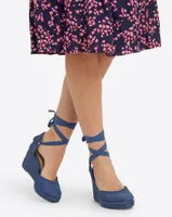 Olivia Espadrille Wedges Chambray