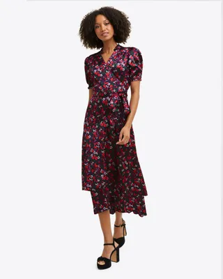 Naomi Wrap Dress Scarlet Floral