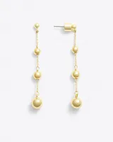 Linear Gold Bead Earrings