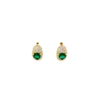 GREEN HEART EARRINGS