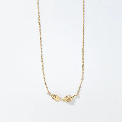 10K Yellow Gold Padlock and Key Necklace - AU1321