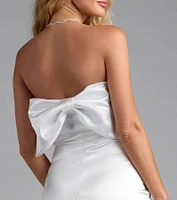 Renee Bow Satin Midi Dress