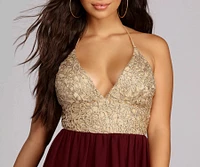 Melissa Formal Metallic Party Dress