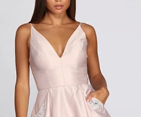 River Formal Satin Party Dress