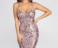 Sandra Sequin Midi Dress
