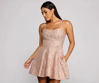 Angela Glitter Lace Party Dress