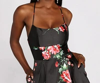 Viona Floral Sleeveless Lattice Dress