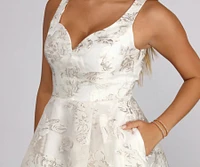 Heather Formal Floral Burnout Organza Party Dress