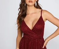 Hannah Glitter Mesh Party Dress