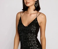 Jennie Formal Open Back Sequin Dress