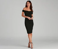 Quinn Formal Off The Shoulder Midi Dress